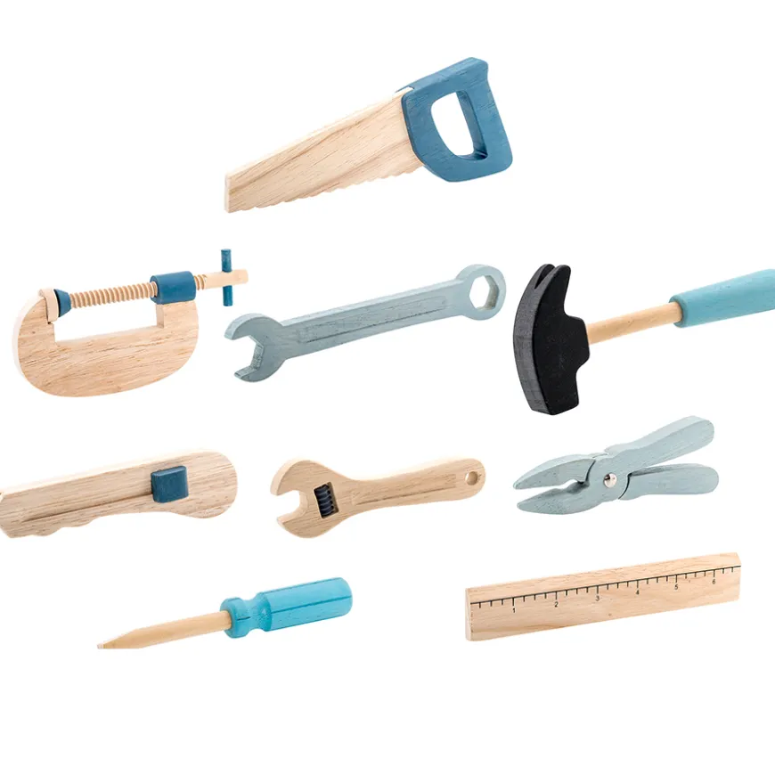 Bloomingville Werkzeug-Spielset Blue Holz 9er-Set