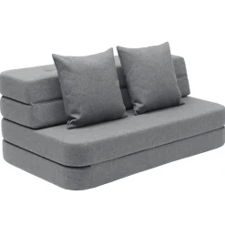 by KlipKlap KK 3 fold Sofa XL soft (140 cm) Blue grey