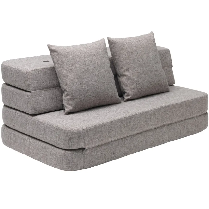 by KlipKlap KK 3 fold Sofa XL soft 140 cm Multi Grey/Grey