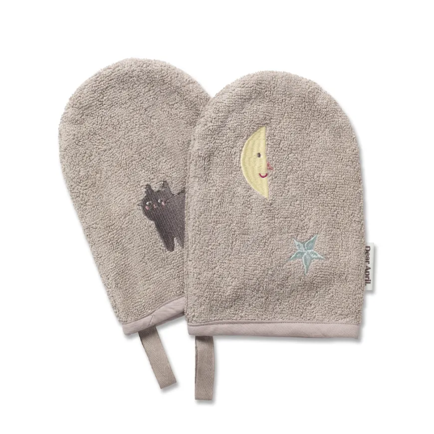 Dear April Paw Waschhandschuh Moon Cat 2er-Set