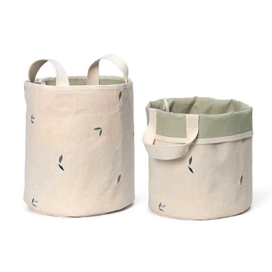 Dear April Toto Bestickte Aufbewahrungsku00f6rbe S Leaves 2er-Set