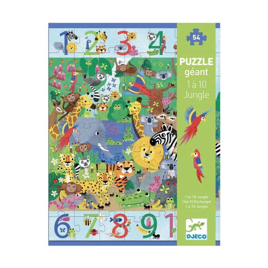 Djeco Bodenpuzzle 1 bis 10 Dschungel 54 Teile