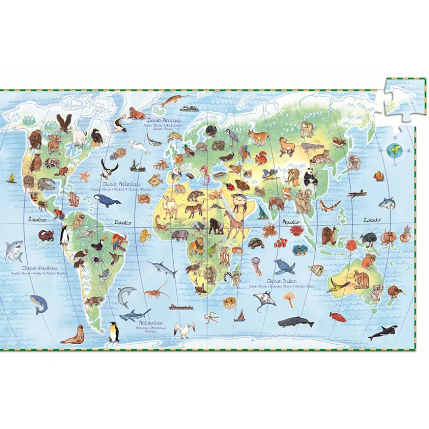 Djeco Entdeckerpuzzle Planet mit Tieren