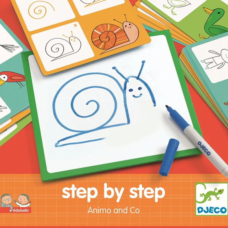 Djeco Lernspiel Step by step Tiere