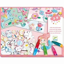 Djeco Mit Formen gestalten Eine Welt kreieren Mu00e4dchen