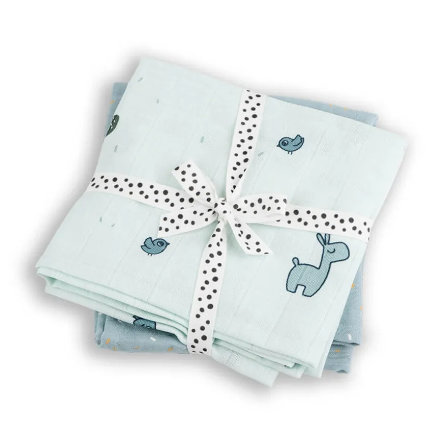 Done by Deer Mullwindel Wrap Lalee Blau 2er-Set