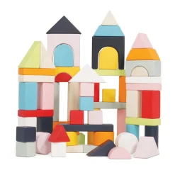 Le Toy Van Holz Bauklu00f6tze bunt inkl. Tasche 60-teilig