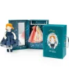 Moulin Roty Kleiner Schrank mit Puppe & 3 Abendkleidern