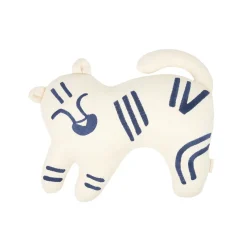 Nobodinoz Kissen Bestickt Tiger Blue/ Natural