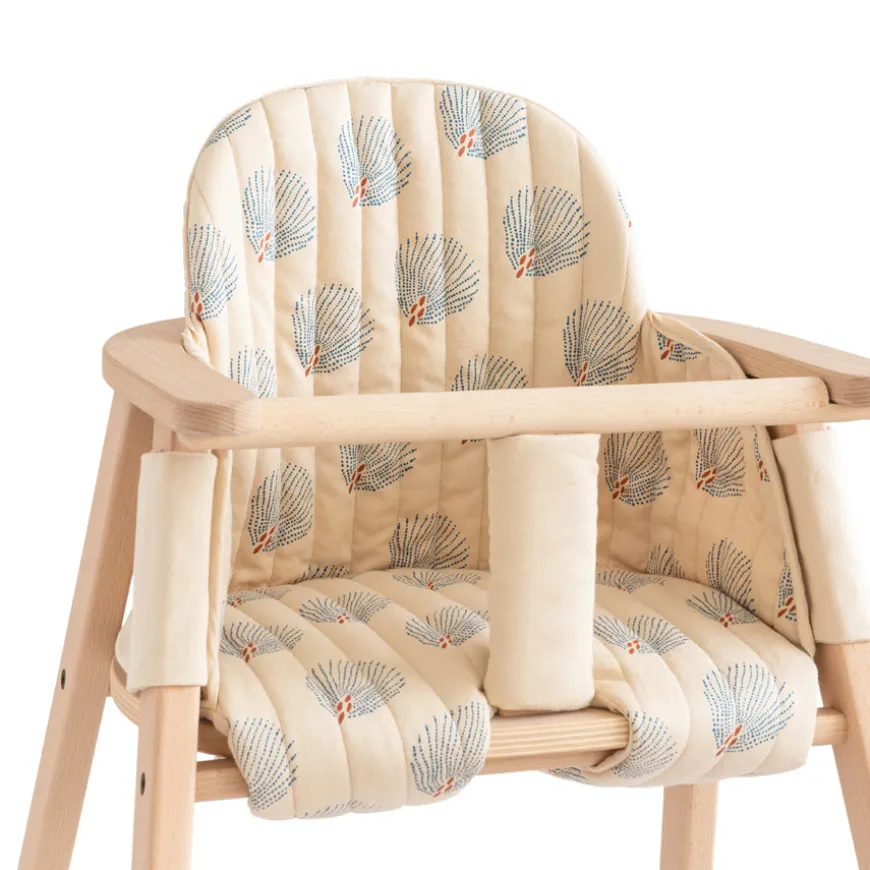 Nobodinoz Kissen fu00fcr Kinderstuhl Growing Green Blue Gatsby Cream