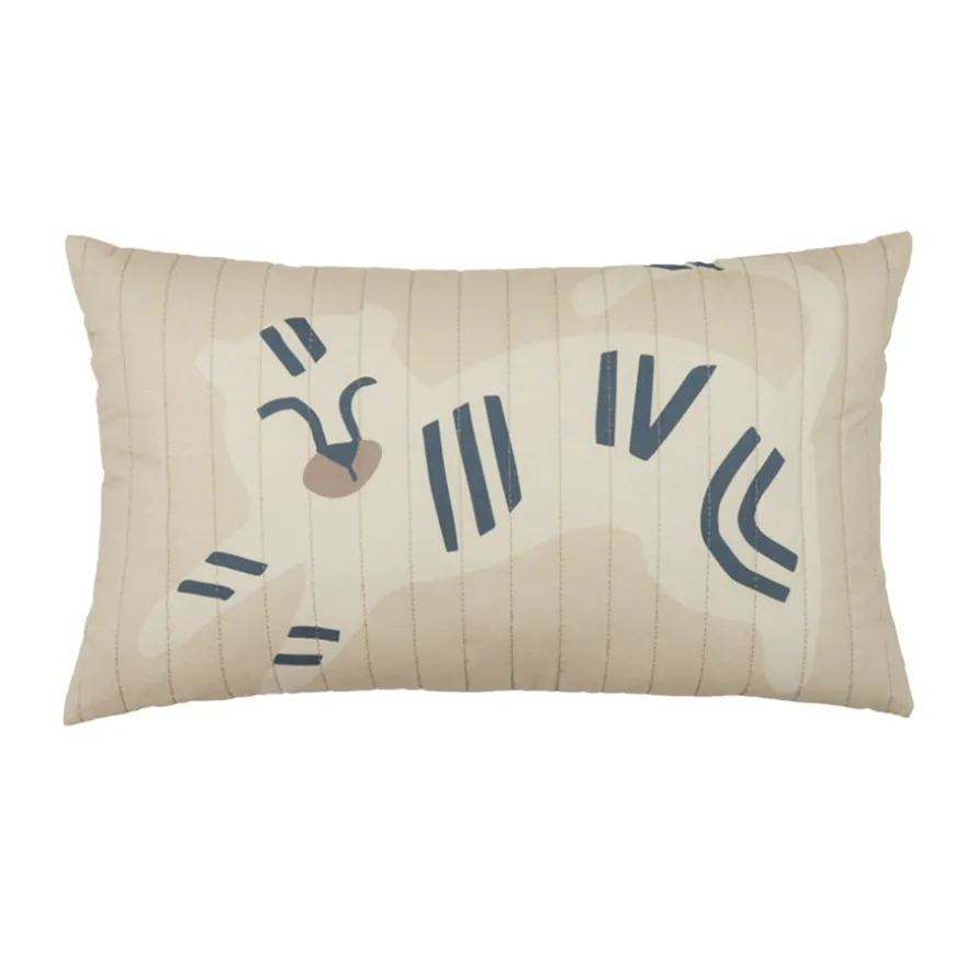 Nobodinoz Kissen Gequiltet Landscape Blue Tiger