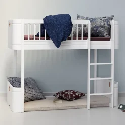 Oliver Furniture halbhohes Hochbett Wood Mini+ Weiu00df