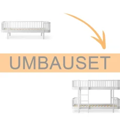 Oliver Furniture Umbauset Wood Original Bettsofa zum halbhohen Etagenbett weiu00df