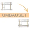 Oliver Furniture Umbauset Wood Original halbhohes Hochbett 138 cm zum halbhohen Etagenbett weiu00df/Eiche