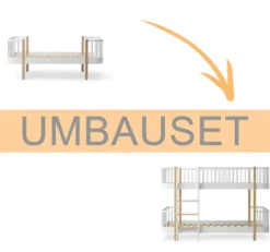Oliver Furniture Umbauset Wood Original Juniorbett zum halbhohen Etagenbett weiu00df/Eiche