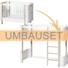 Oliver Furniture Umbauset fu00fcr Baby- und Kinderbett Wood Mini+ zum halbhohen Hochbett Weiu00df/Eiche