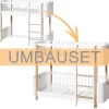 Oliver Furniture Umbauset Wood Mini+ halbhohes Hochbett zum halbhohen Etagenbett Weiu00df/Eiche