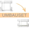 Oliver Furniture Umbauset Wood Original Hochbett zum halbhohen Etagenbett weiu00df