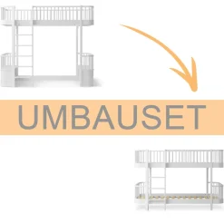 Oliver Furniture Umbauset Wood Original Hochbett zum halbhohen Etagenbett weiu00df