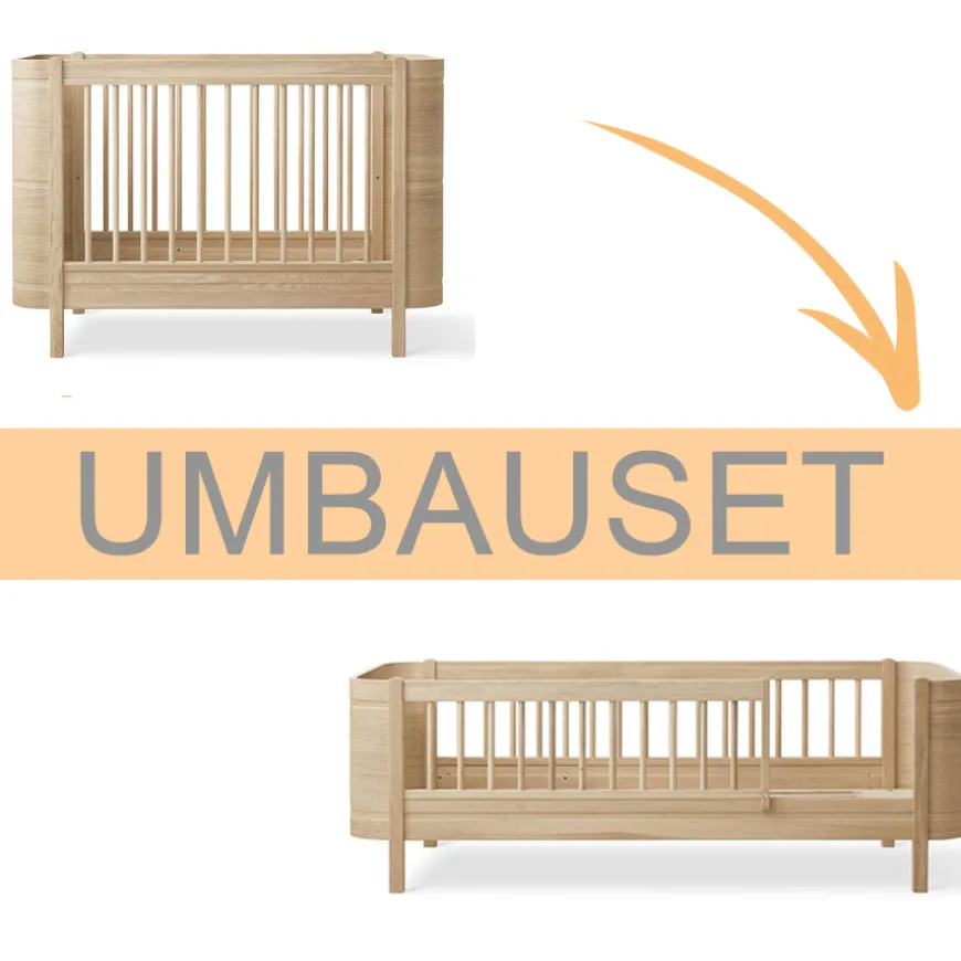 Oliver Furniture Umbauset Wood Mini+ Juniorbett Ergu00e4nzung f. Wood Mini+ Babybett Eiche