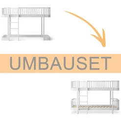 Oliver Furniture Umbauset Wood Original halbhohes Hochbett 138 cm zum halbhohen Etagenbett weiu00df