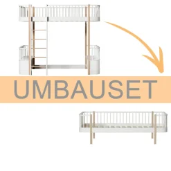 Oliver Furniture Umbauset Wood Original Hochbett zum Bettsofa Weiu00df/Eiche