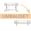 Oliver Furniture Umbauset Wood Original Halbhohes Hochbett zum Bettsofa Weiu00df/Eiche