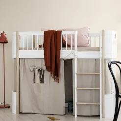 Oliver Furniture Vorhang fu00fcr halbhohes Hochbett Wood Mini+ Grau