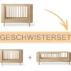 Oliver Furniture Wood Mini+ Geschwisterset Ergu00e4nzung f. Wood Mini+ Babybett inkl. Umbauset Juniorbett Eiche