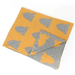 Pellianni Decke gestrickt organic Mustard